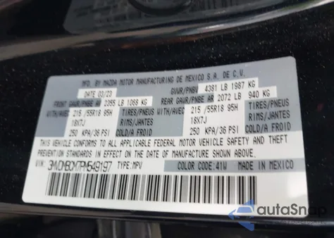 2023 Mazda Cx-30 2.5 S Preferred from USA, damaged, VIN 3MVDMBCM7PM549197